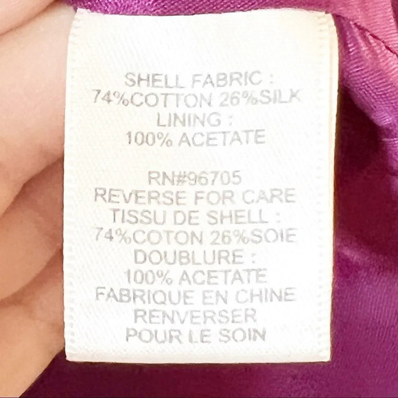 Rebecca Taylor One Shoulder Dress Size 0 Silk Blend Spring Magenta Pantone Party - Picture 4 of 10